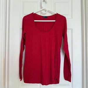 GAP Red Long Sleeve Scoop Neck Top – Size S